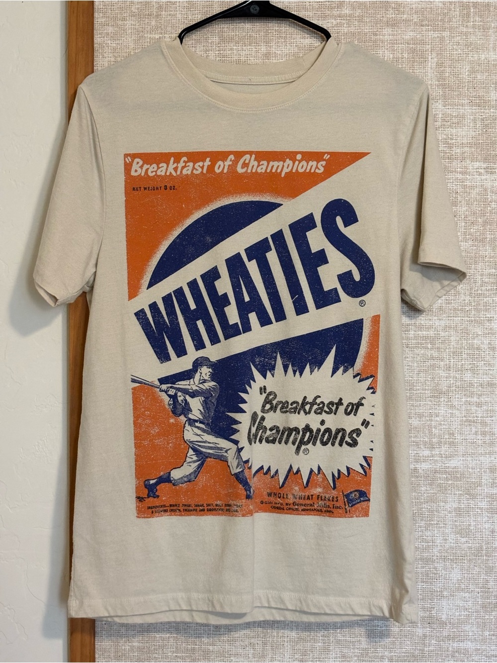 Men's Cream Graphic Tee - 'Breakfast of Champions'